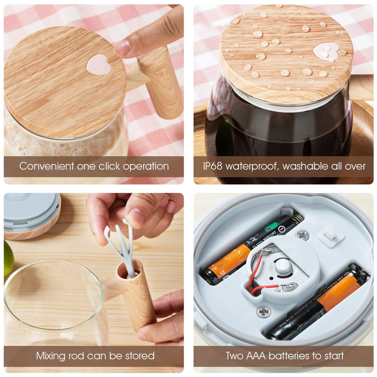 Electric Stirring Mug Self Mixing Glass